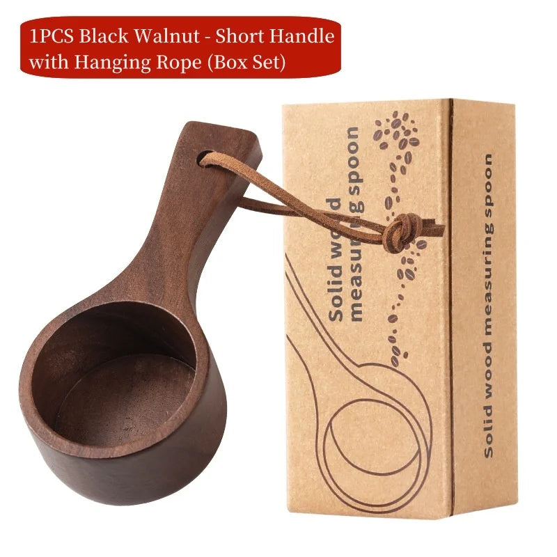Black walnut coffee measuring spoon,solid wood spoon,several spoons,coffee milk powder quantitative spoon,gram spoon