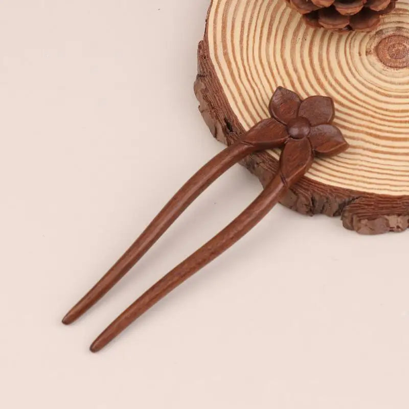 Wooden hair stick u-shaped fork cat butterfly chinese style fashion hairpin headwear girl accessories - 01 / united