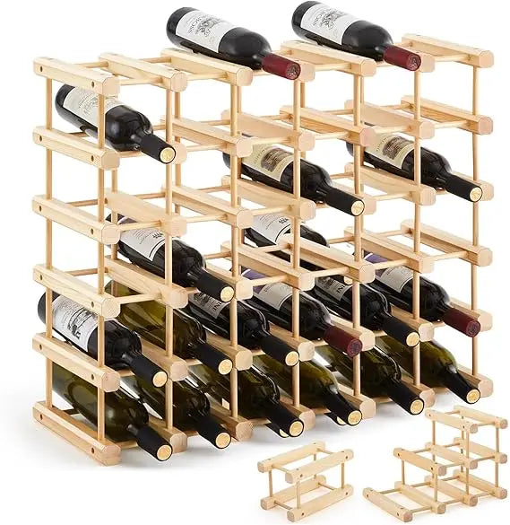 36 bottles wooden wine rack stackable modular storage diy assembly bottle holder cabinet for inside - united states