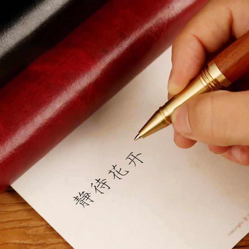 Fashion sandalwood wood gel pen high quality natural wooden signature pens minimalist design for writing school supplies