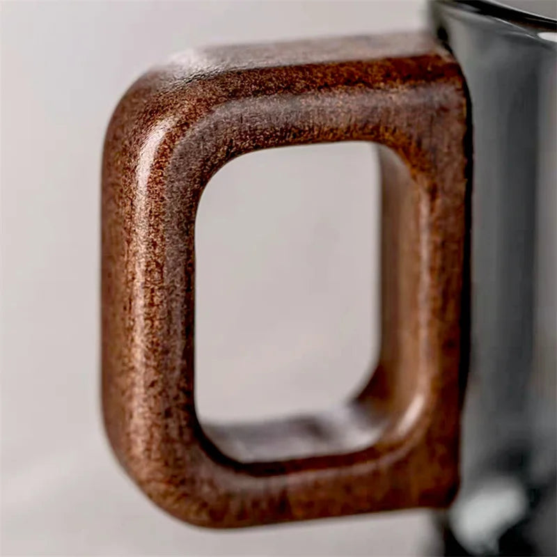 110ml small capacity espresso glass coffee mug with wooden tray spoon reusable tea art home barista accessories