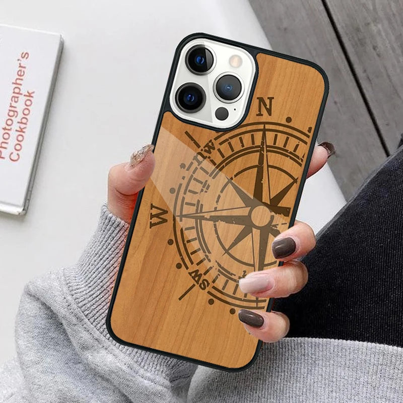 Bamboo wooden animals phone case for iphone 17 air 16 15 14 12 pro max plus magsafe magnetic wireless charging cover