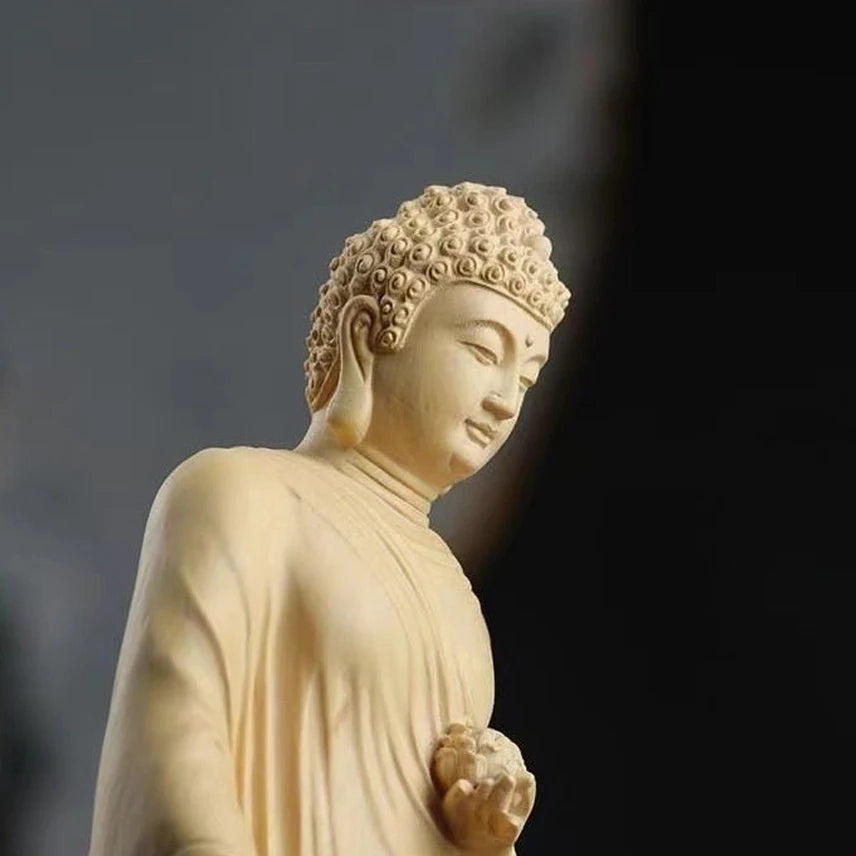 Buddhist wood carving namo amitabha ornaments solid home living room handicrafts figure tathagata - a / china