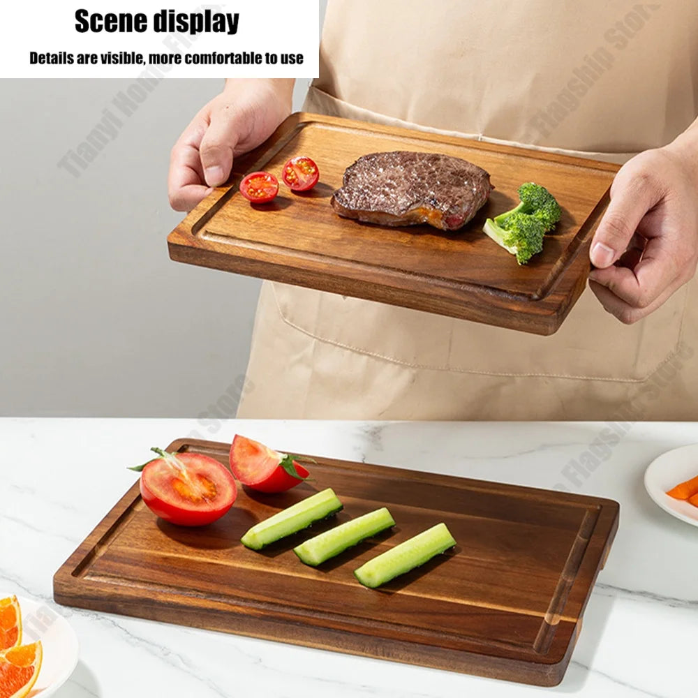 Acacia wood cutting board thickened chopping home large size for meat vegetables fruit and cheese kitchen tools