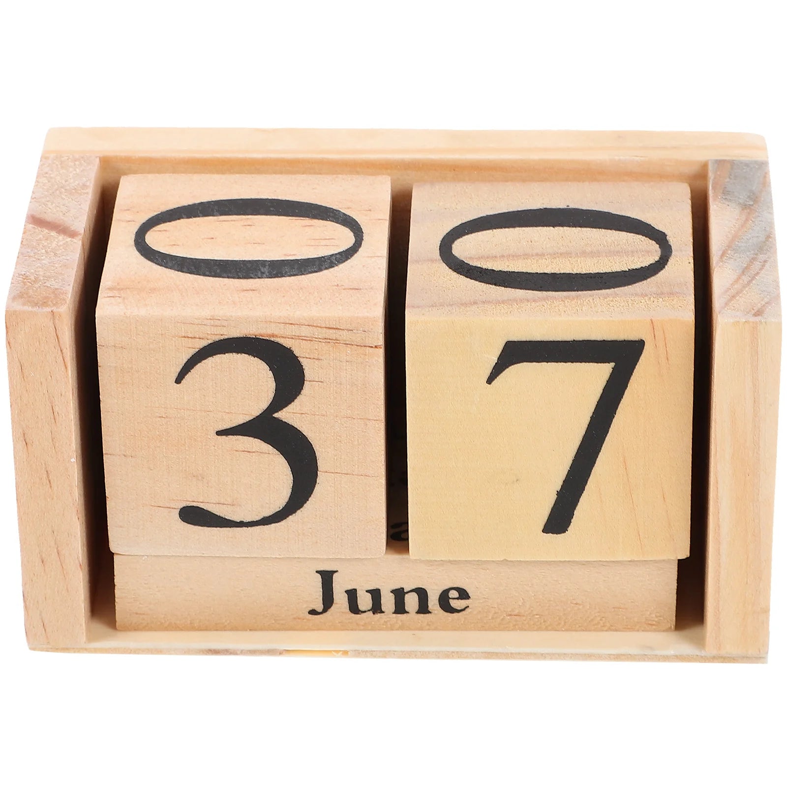 Wooden calendar blocks elegant desk decor household perpetual office supply table standing daily use black - germany