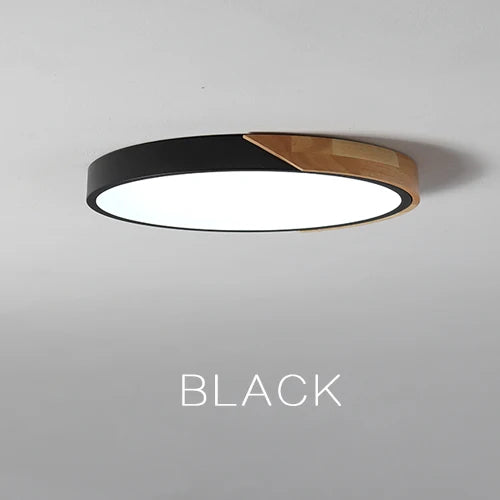 Led surface mount ceiling light modern ultra thin lighting wood lamp fixture living room home decor balcony remote