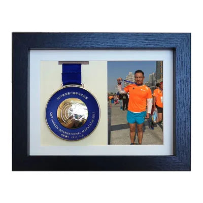 Wooden medal display frame marathon bae creative picture stand storage organizer modern simple sle rectangle - black
