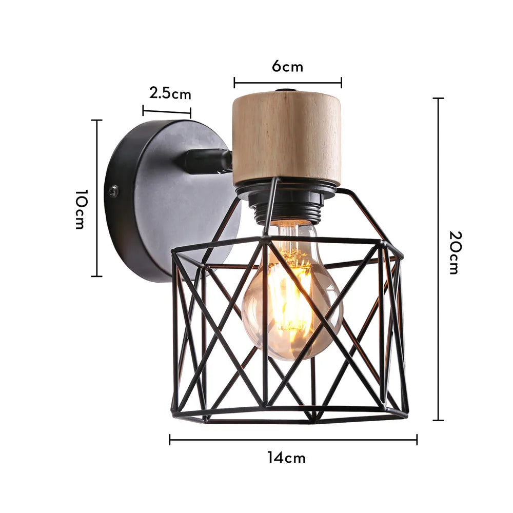 Nordic wood wall lights bedroom bedside lamp black creative modern e27 lamps suspension led home lighting sconce room