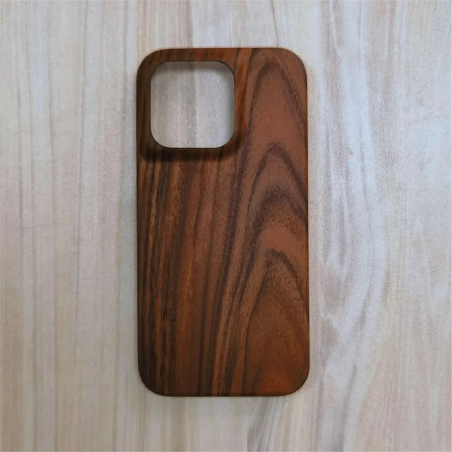 For iphone 16 pro walnut cherry wood rosewood bamboo wooden back cover phone case 14 15 max 16plus - acid branch