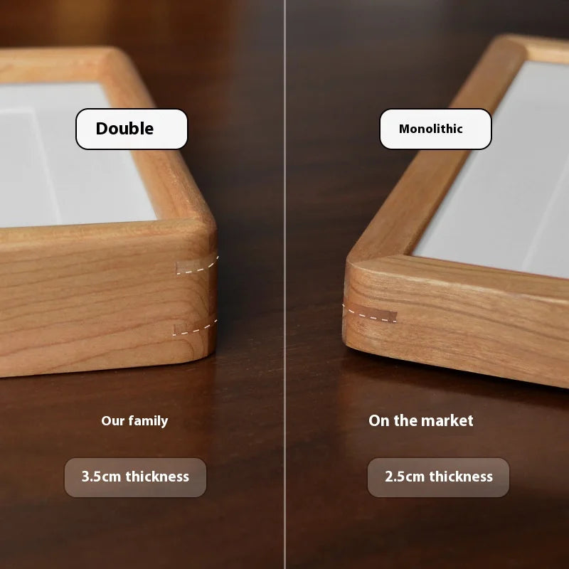 Solid walnut mortise and tenon corner round photo frame premium hardwood wedding dress picture wooden display