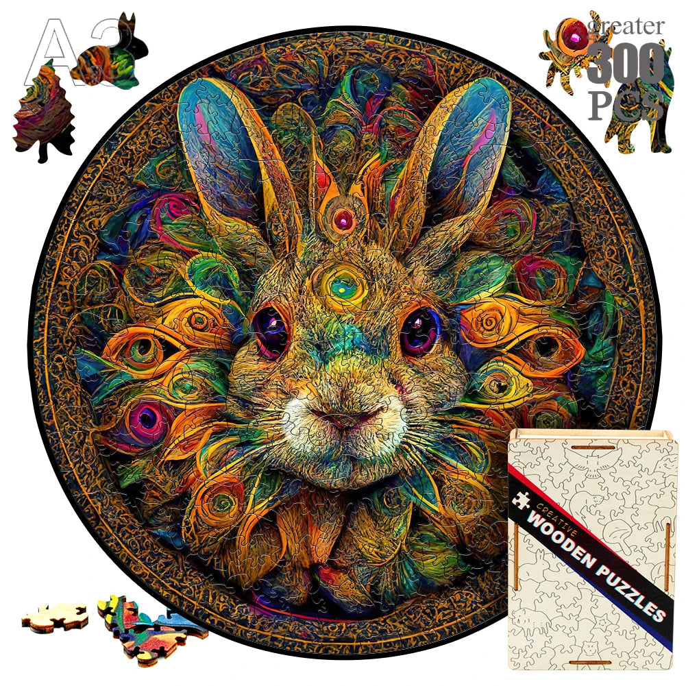 Animal wood puzzle cat fox peacock montessori toys for innovative jigsaw children diy crafts novel products
