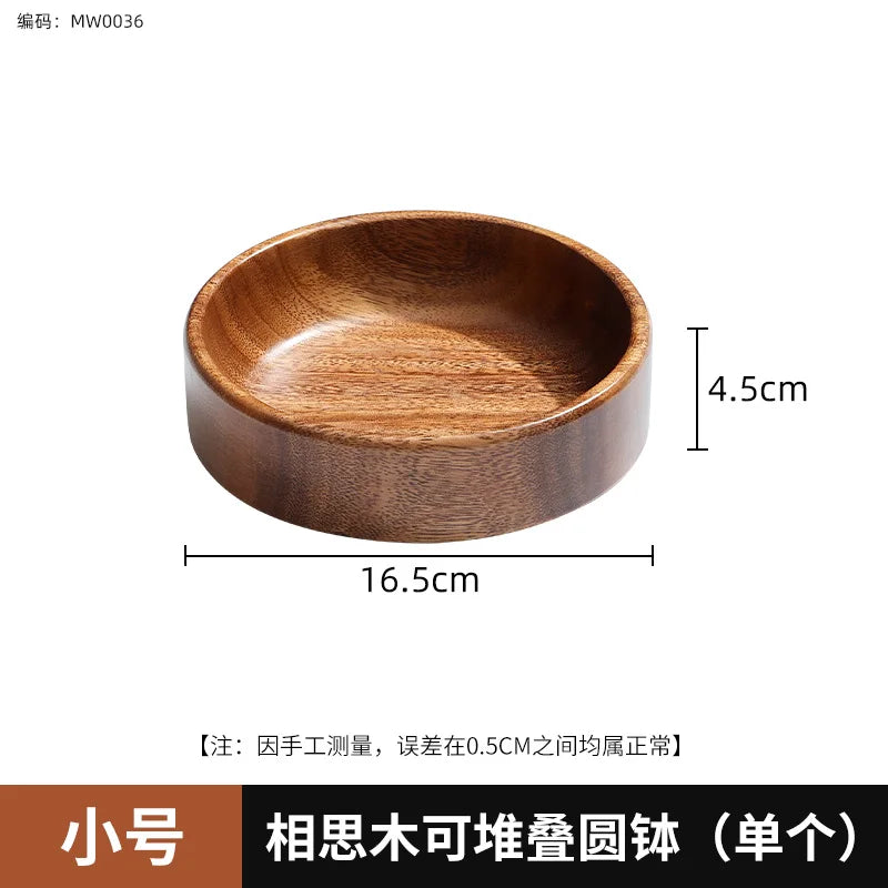 Solid wood tray acacia premium kung fu tea small fruit snacks nuts dessert plate desktop storage tableware