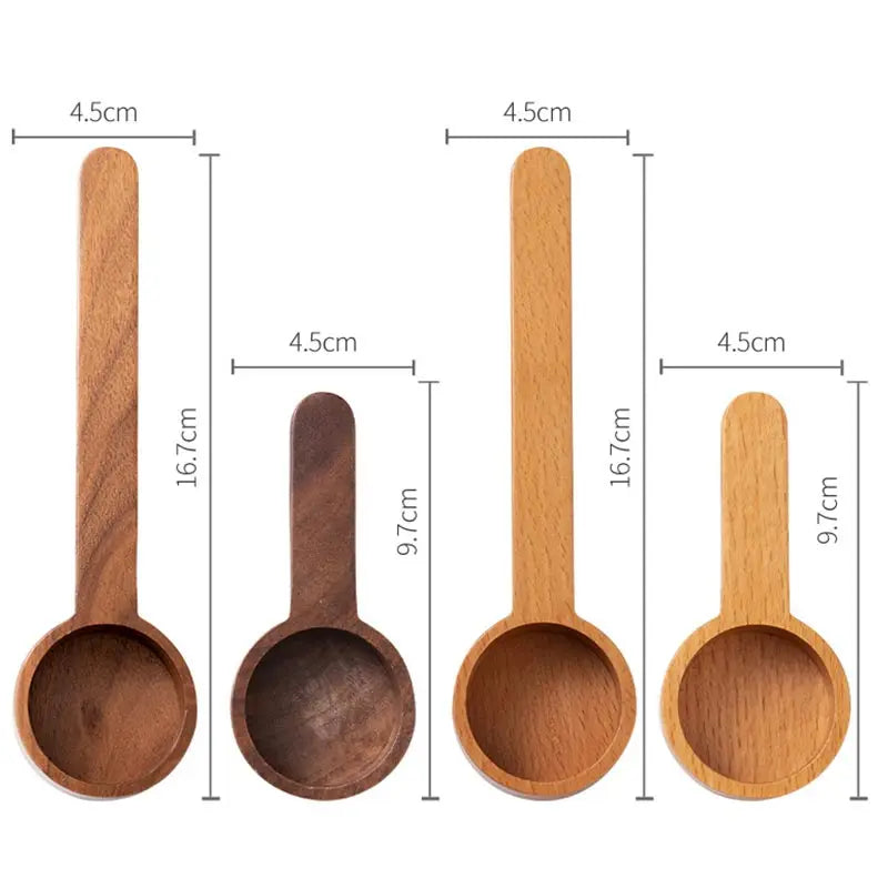 Black walnut coffee measuring spoon,solid wood spoon,several spoons,coffee milk powder quantitative spoon,gram spoon