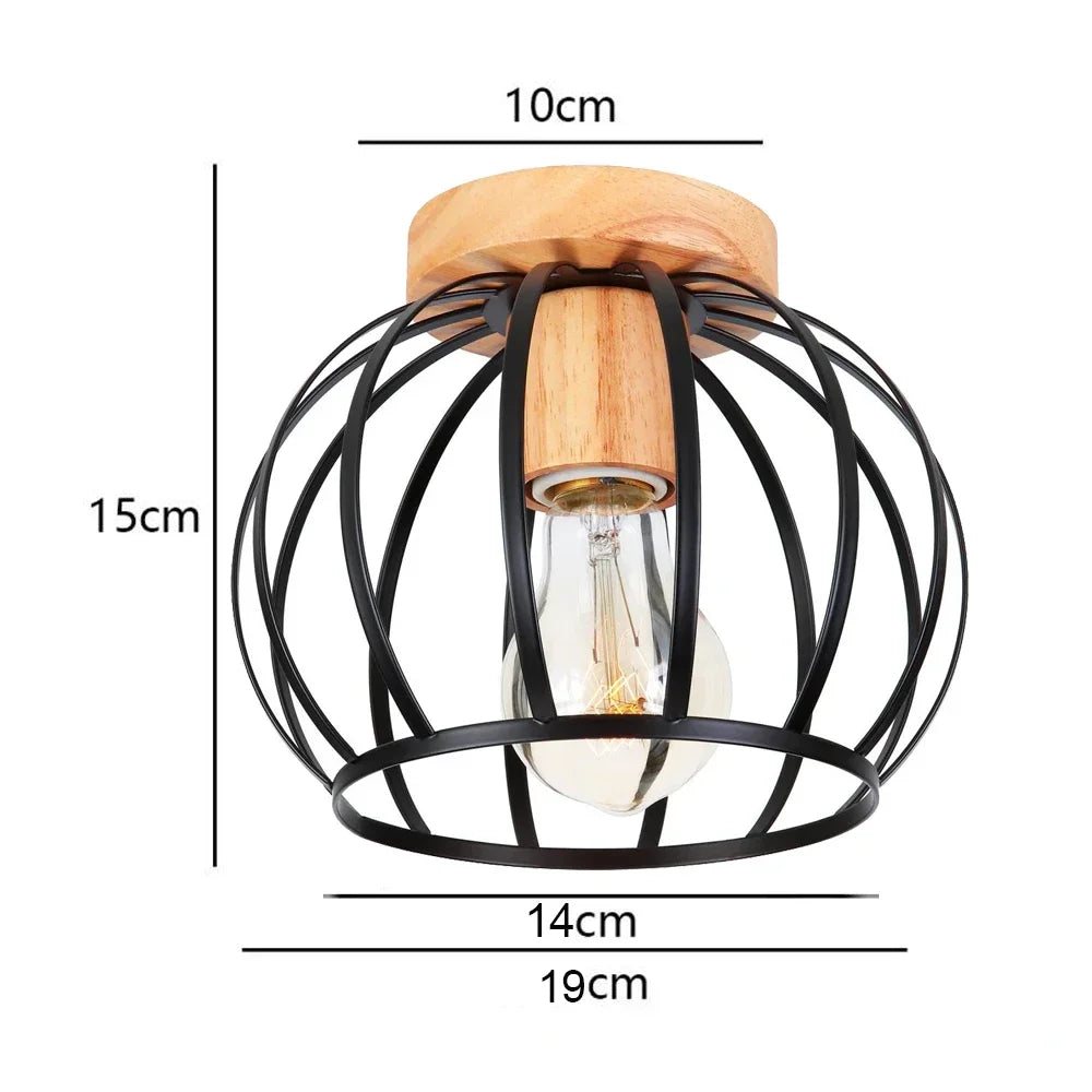 Led lights for room lamps living wood art light modern simple retro ceiling entrance lighting - r paragraph / no bulb