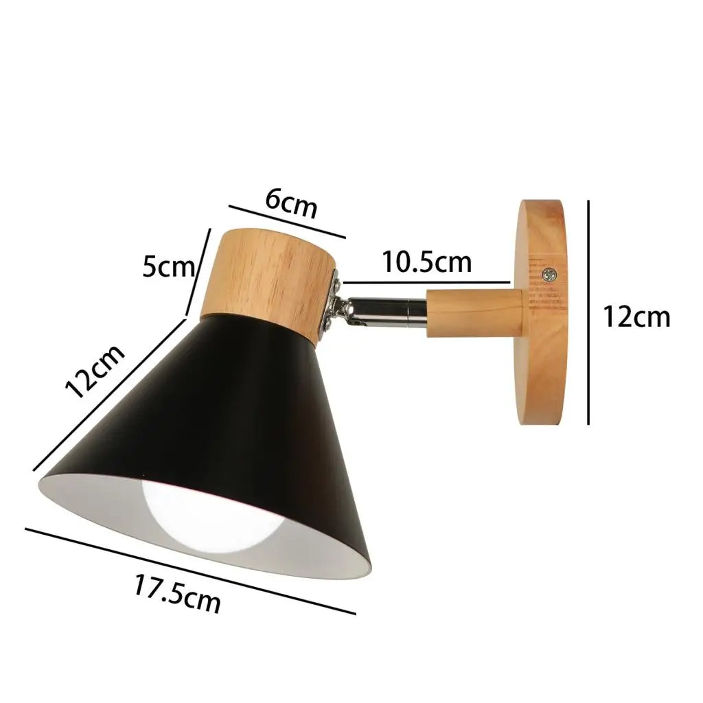 Nordic led wall lamp wood creative lighting fixture guest room balcony staircase sconce bedroom bedside decor light