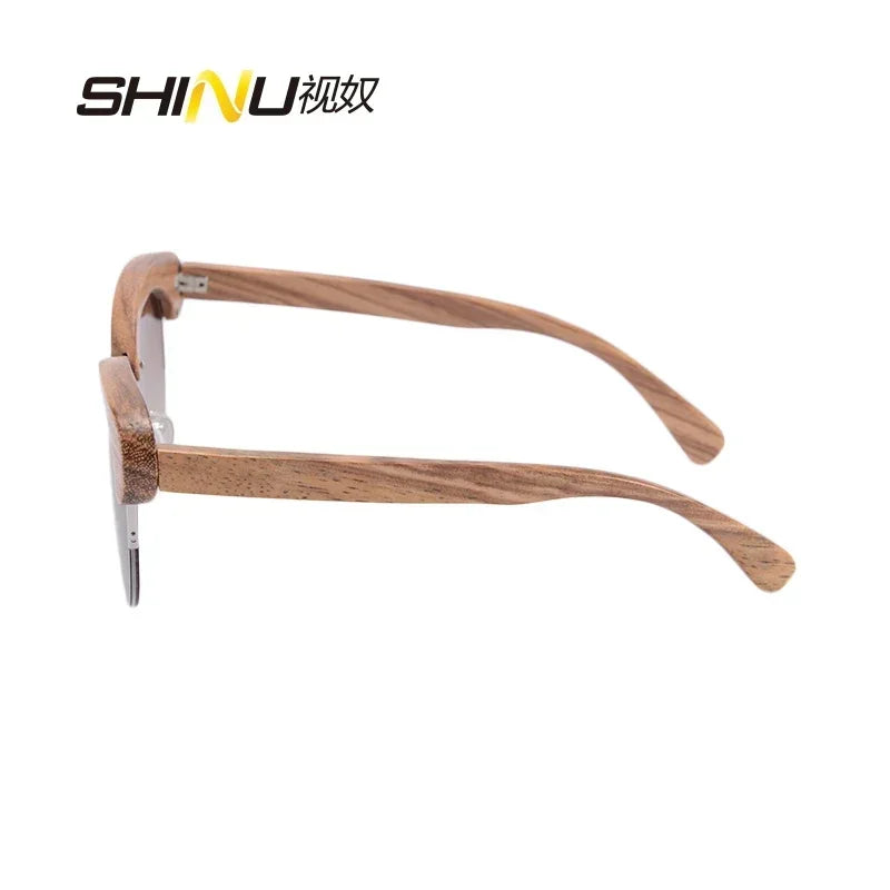 Shinu brnad half wooden frame sunglasses women men fashion eyewear uv400 mirror glasses cr39 resin lenses occhiali da