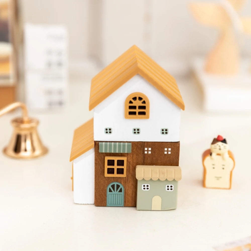 Christmas vintage house shaped candle stick aroma holder decor table candlelight dinner props atmosphere gift