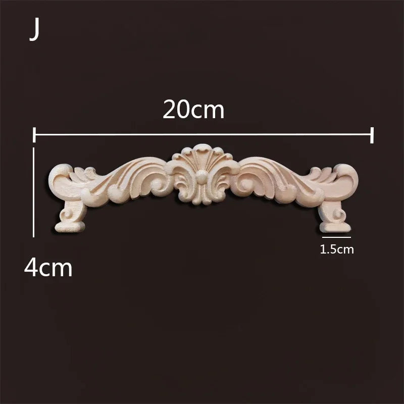 Europe wood appliques molding decals for furniture home decor carving onlays flower background wall decoration