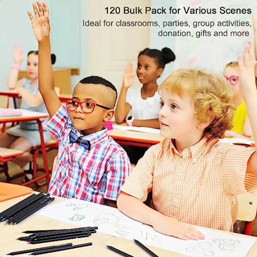 120 pack rainbow pencils bulk 7 colors in 1 colored presharpened breakresistant black wooden pencil for and adu