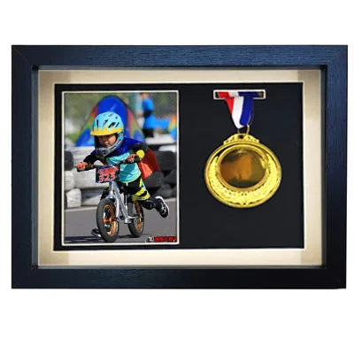 Wooden medal display frame marathon bae creative picture stand storage organizer modern simple sle rectangle - black