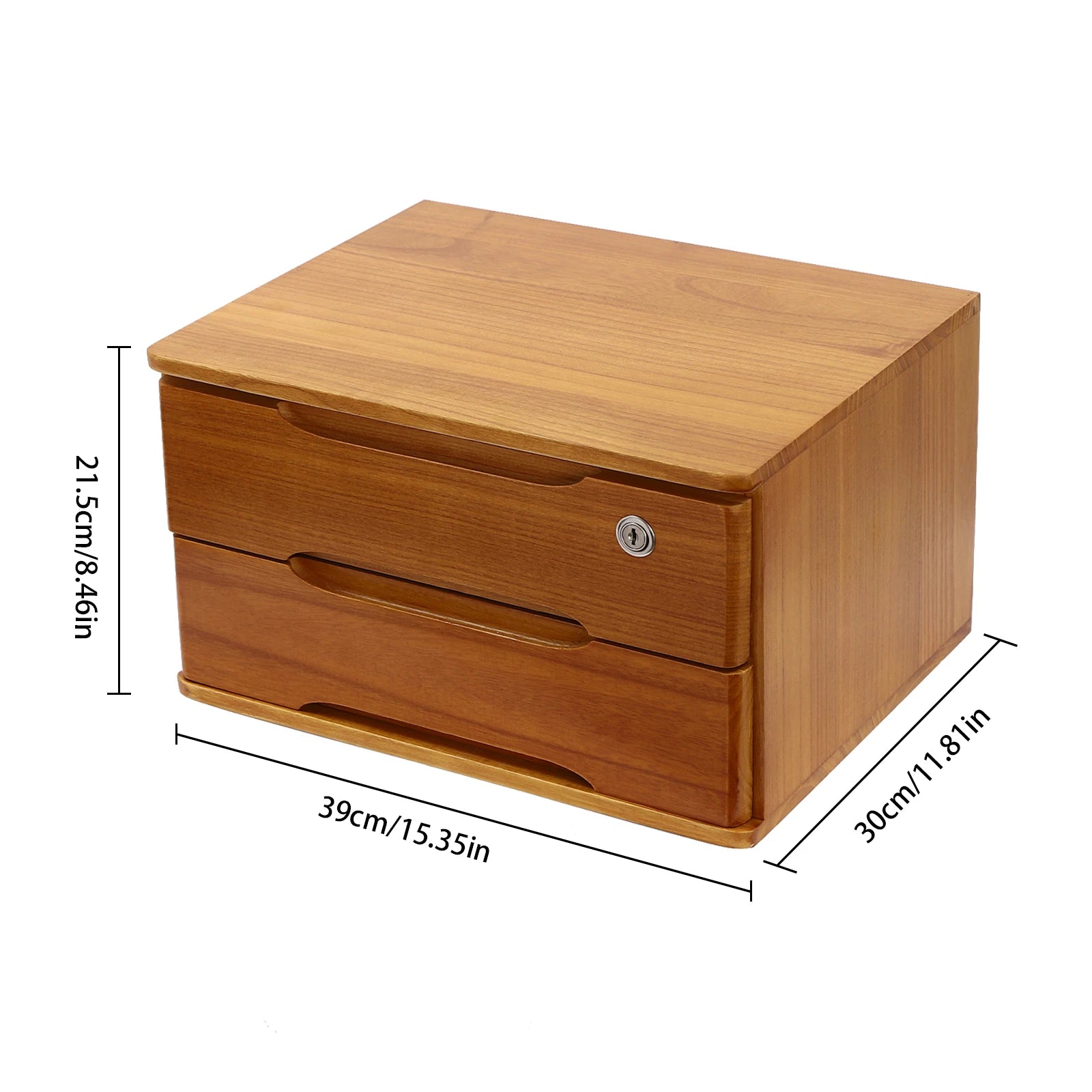 1/2/3 tier desktop storage box wooden drawer organizer with lockable drawers no assembly required - 2-tier yellow