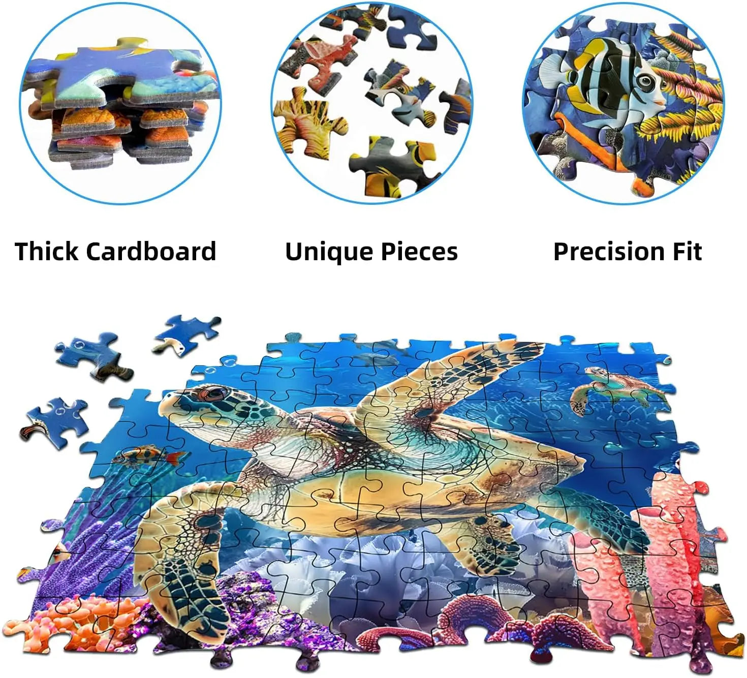 300/500/1000 pcs jigsaw puzzle marine organism wooden focus enhancement therapy office decor meaningful retirement gift