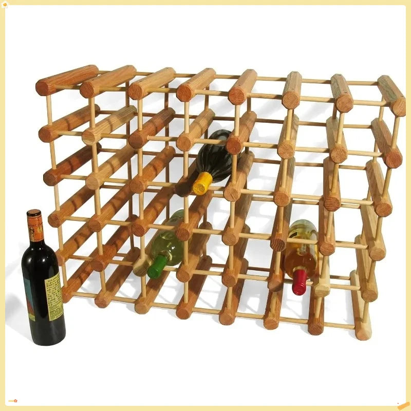 40-bottle wood wine rack stackable storage for cellar/kitchen sturdy modern design with natural pins - united states