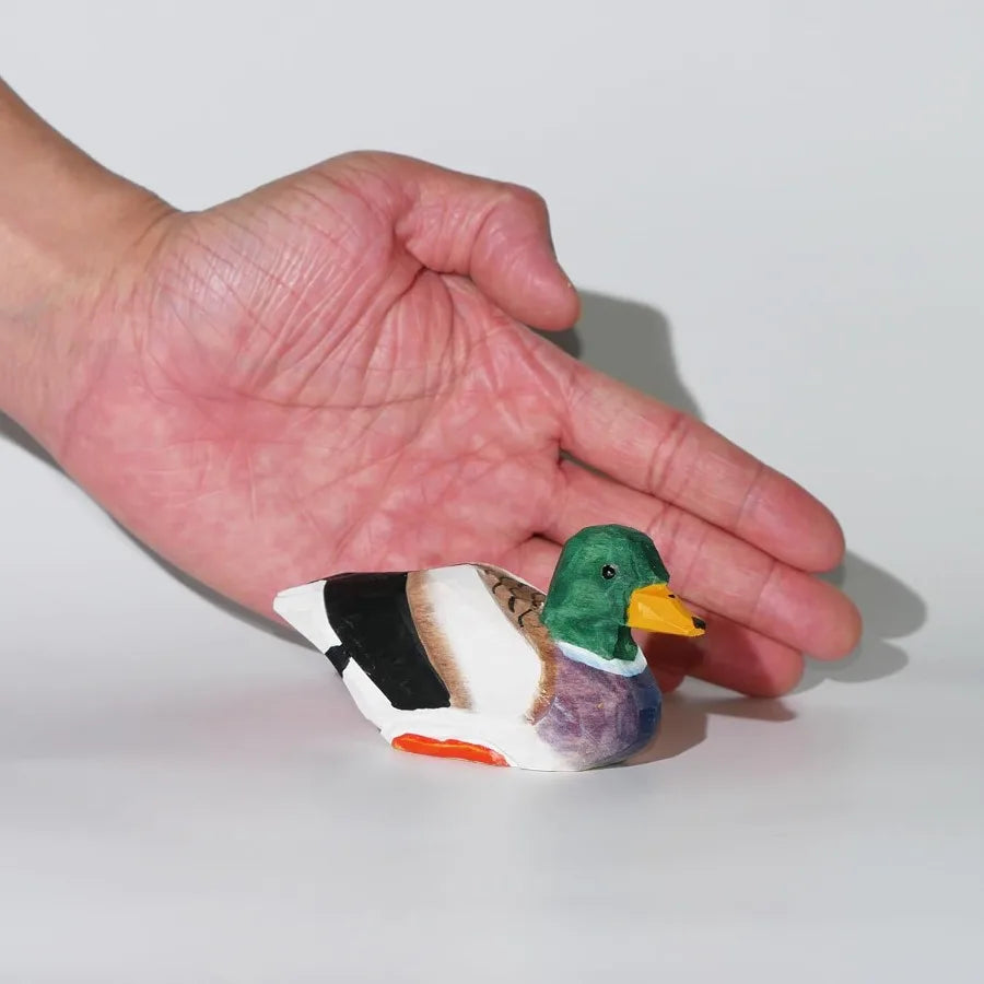 Wood mallard duck figurine 3.8 l hanarved mini decoy hunting lodge decor realistic cake topper rtic home accent gifts