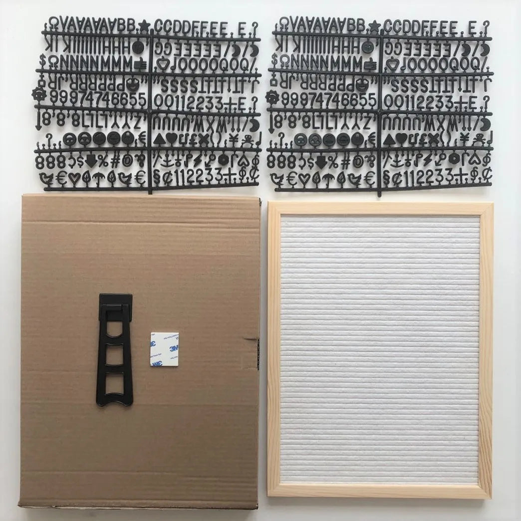 Plus size felt letter decorative board with stand 30*40cm wooden frame messages boards 460 letters diy party decoration