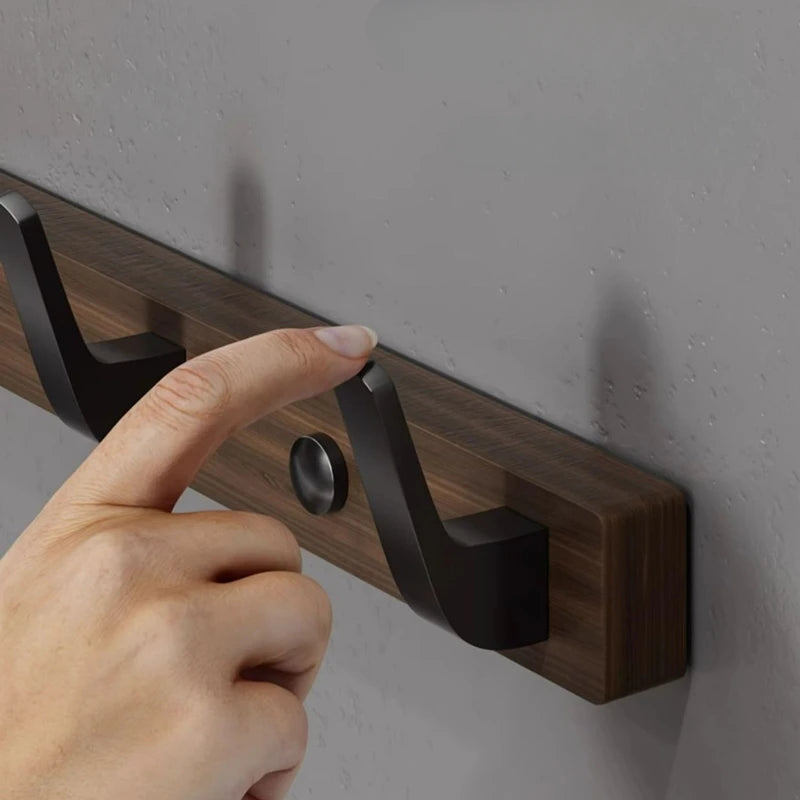 Walnut wood clothes hanging hook without punching wall cap holder door key