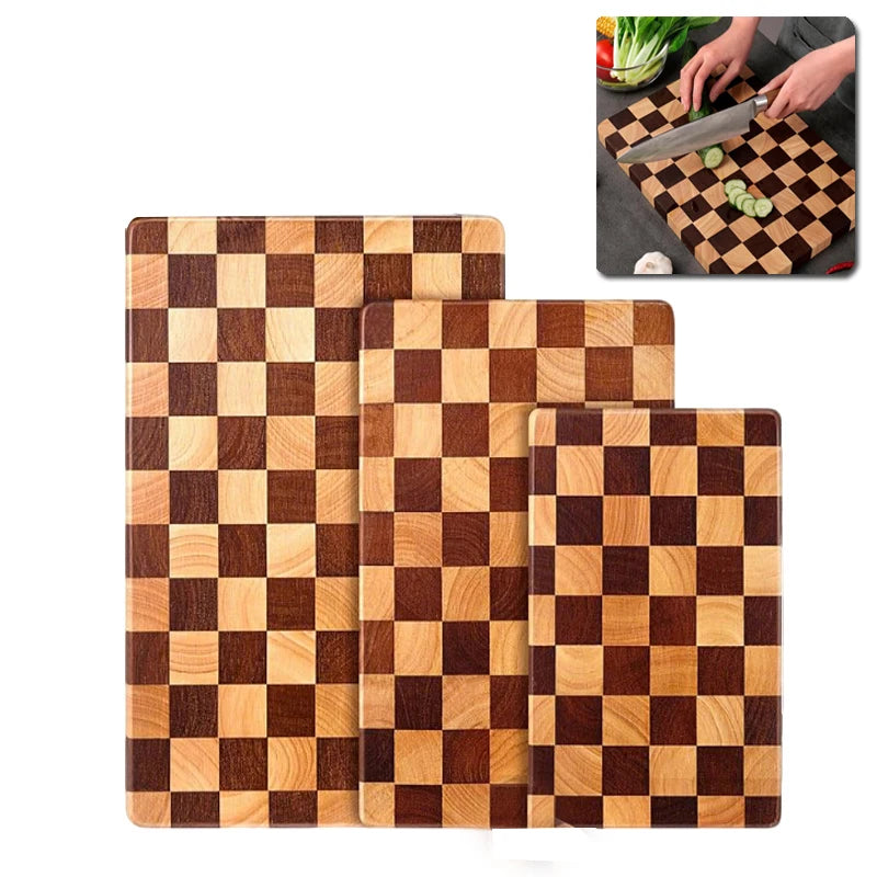 Wxcoo wood cutting board splicing checkerboard boards for kitchen counter cut fruit vegetable chopping gadget - sml-3pcs