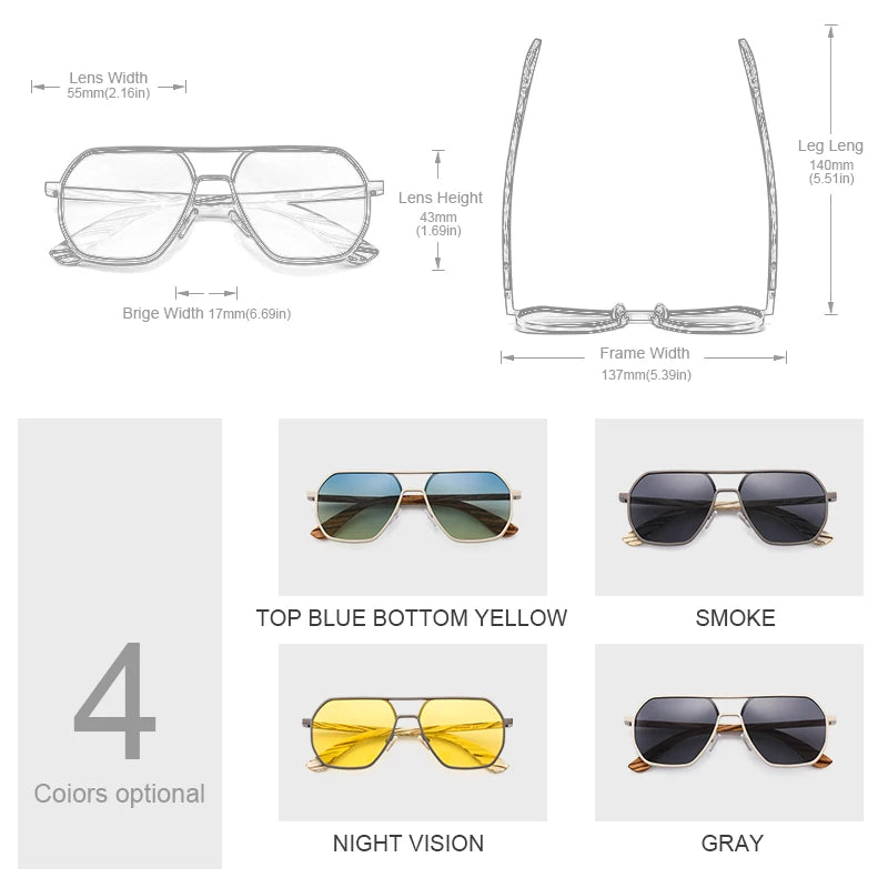 Oi wood high quality fashion alloy sunglasses men women wooden polarized sun glasses driving uv400 oculos de sol 8059