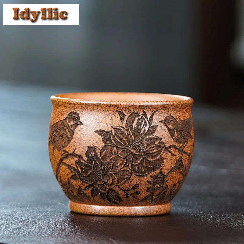225ml-purple-clay-wood-fired-porcelain-flowers-and-birds-teacup-zen-tea-bowl-jug-tea-tasting-fragrance-cup-chazhan-master-cups