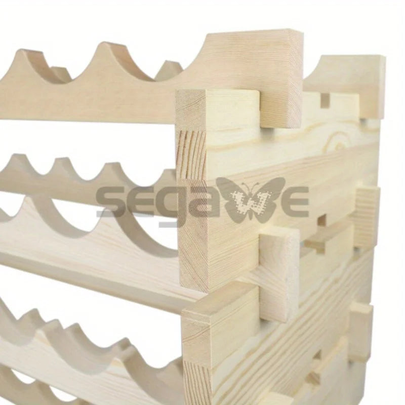 72 bottles wine rack holder stackable storage 6 tier solid wood display shelves - united states