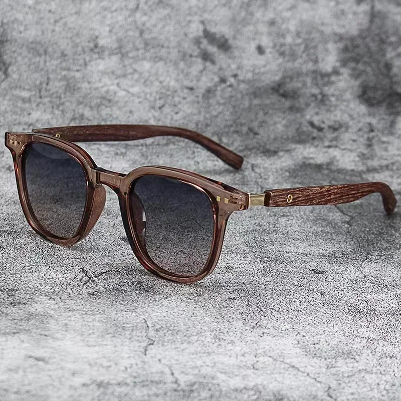New men vintage wooden frame sunglasses classic men’s polarized uv protection driving eyewear outdoor shades goggles