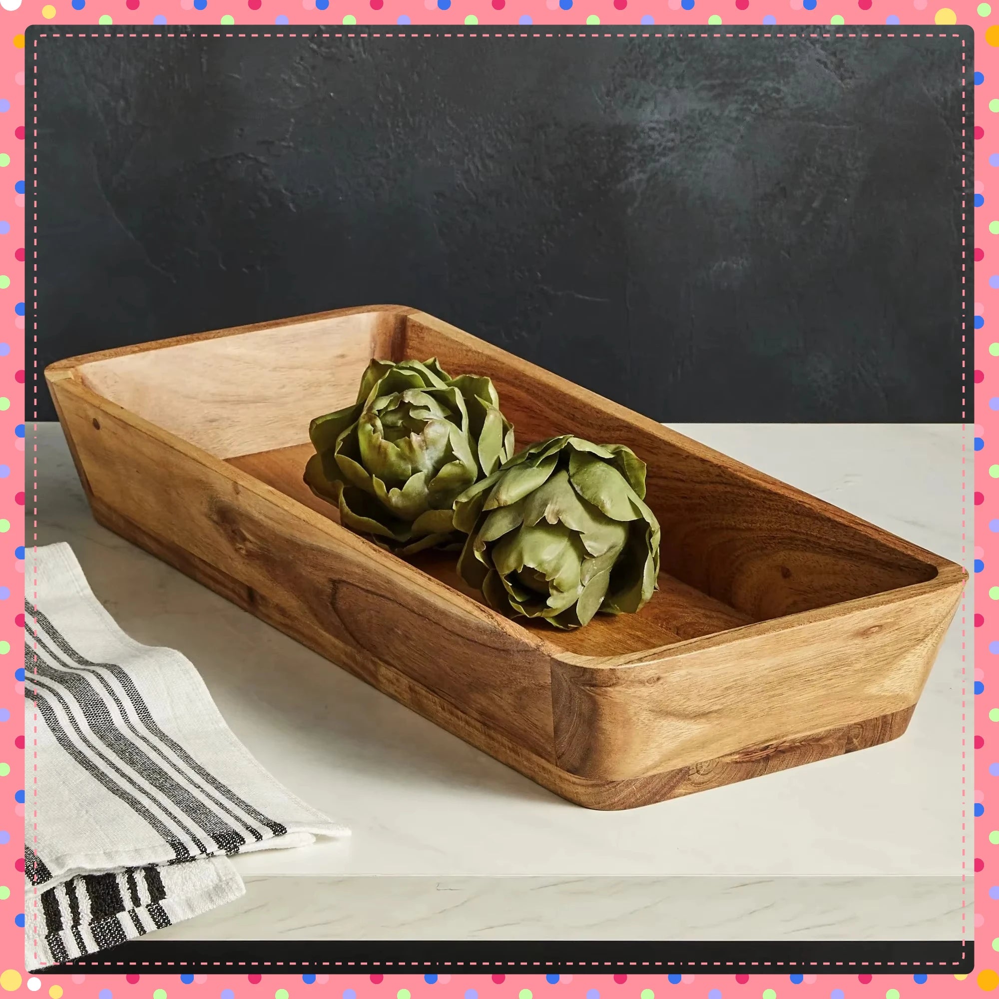 Natural finish acacia wood oval bowl | for serving salad fruit bread dining table centerpiece & kitchen use - united