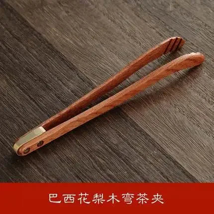 Solid wood pure copper tea clip kung fu set ceremony utensils household cup metal tweezers wash pincers - clips