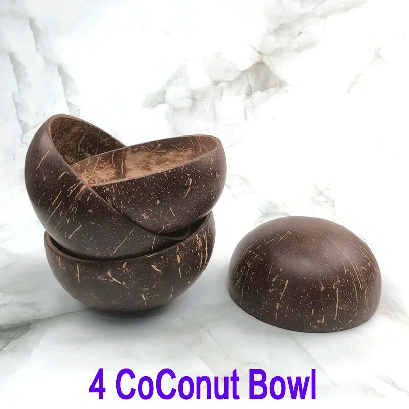 Pure natural coconut wooden bowl spoon kitchenware exquisite craftsmanship rice dessert salad noodle mousse pasta - 4