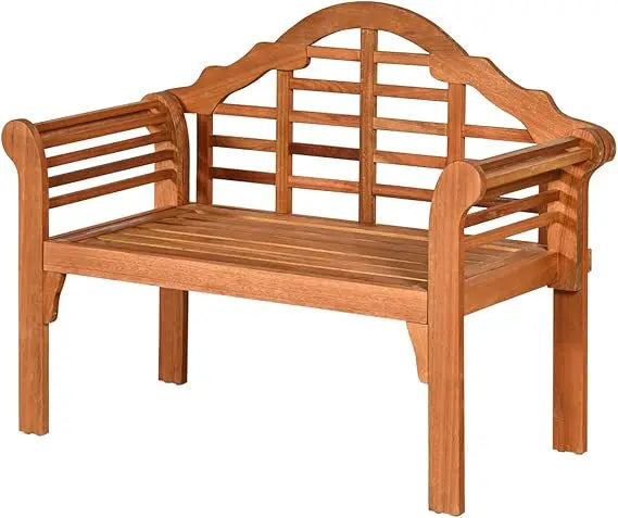 Folding 2-person eucalyptus wood bench 49 outdoor garden loveseat chair for entertainment - united states / natural