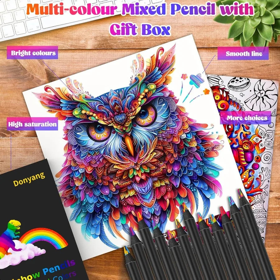 48pack rainbow colored pencils stocking stuffers for gifts teen girls 4 5 6 8 9 10 11 12 year old fun party favors cute