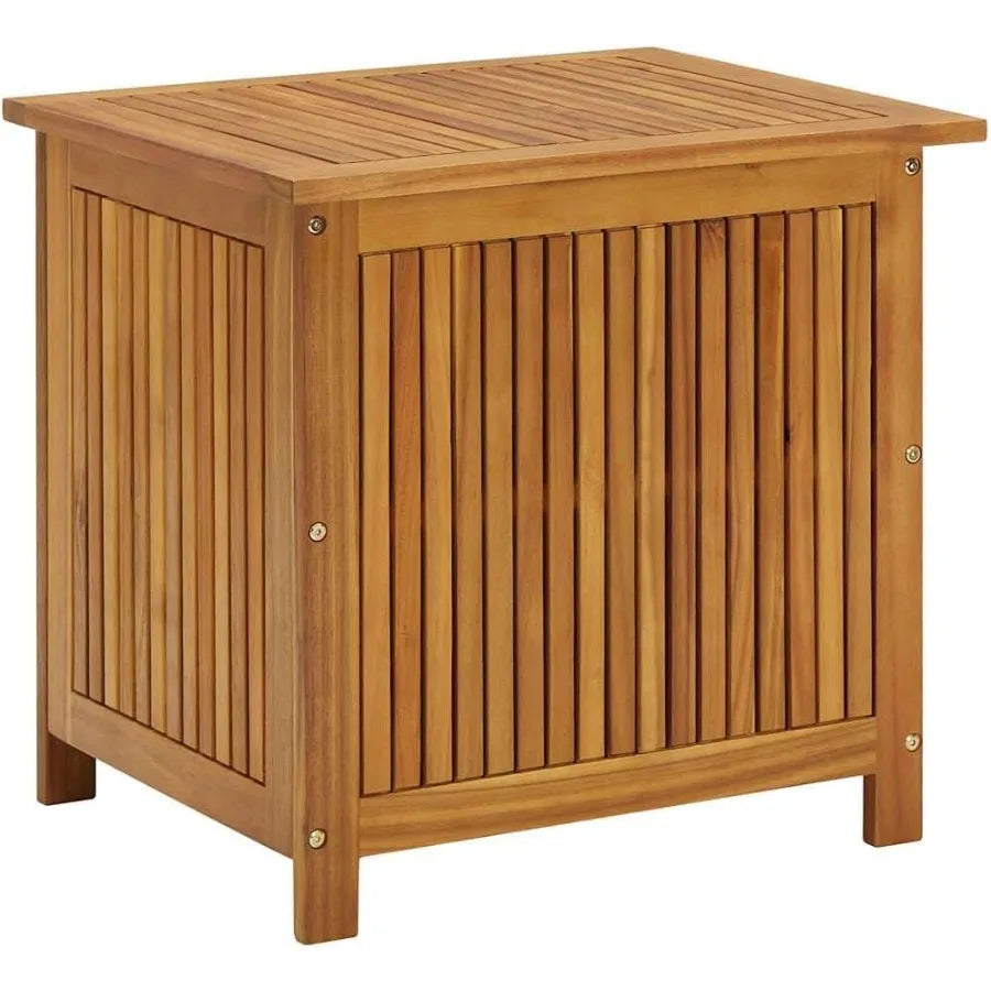 Wooden deck box with waterresistant interior bag for outdoor storage: ideal patio furniture cushions pool accessories