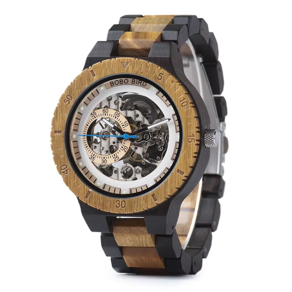 Mechanical watch men wooden watches bobo bird luxury fashion automatic wristwatch luminous timepiece clock custom gift