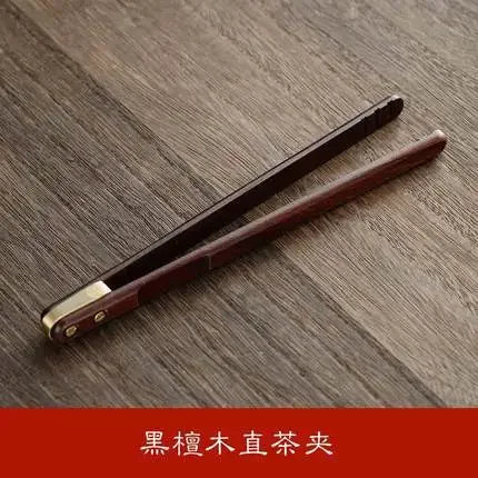 Solid wood pure copper tea clip kung fu set ceremony utensils household cup metal tweezers wash pincers - clips d