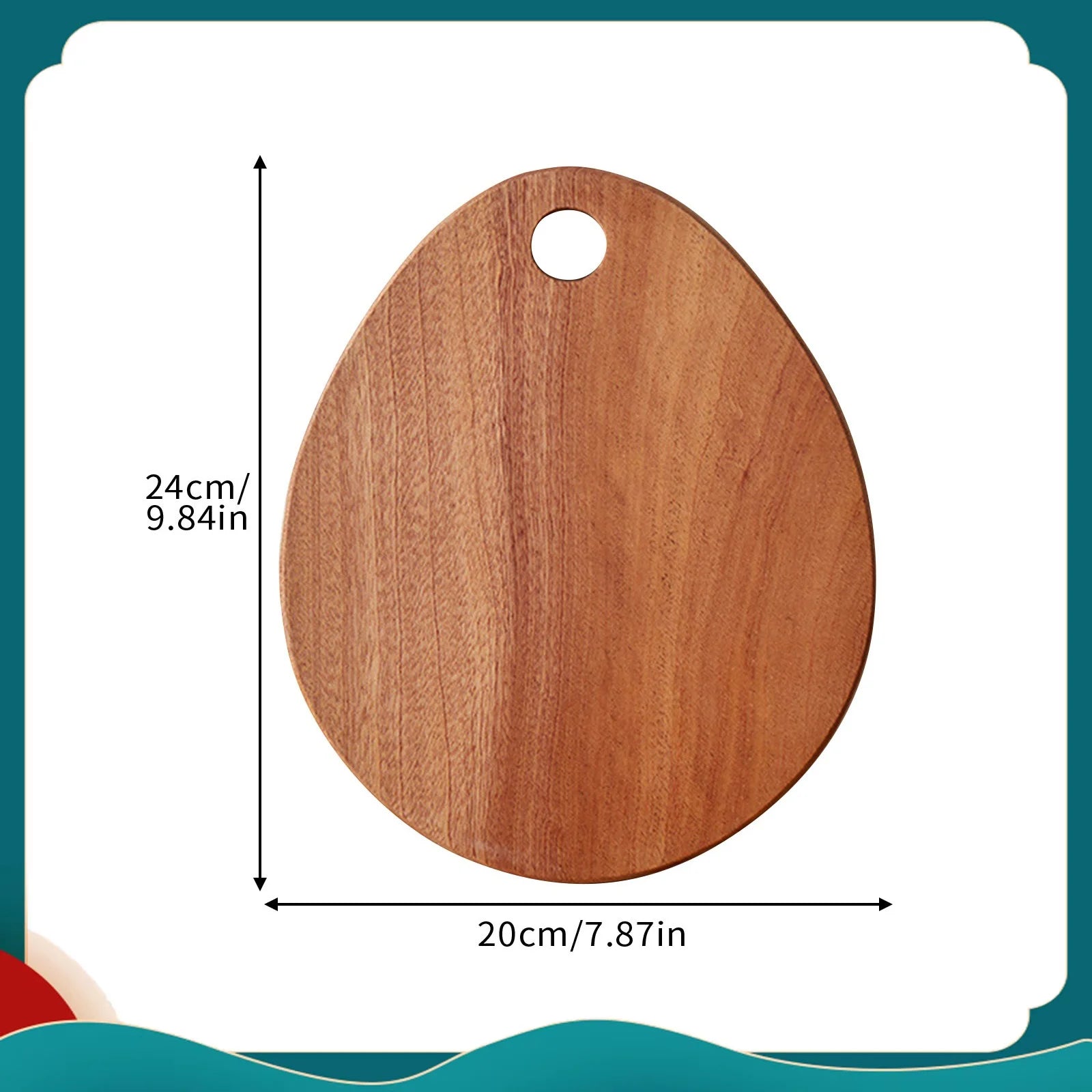 Carved wooden cutting board fruit water cup children’s dining plate steak - 24x20x2cm 1 / one size