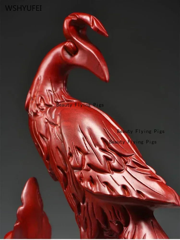 1 pcs solid wood carving crafts living room bedroom study display rack home decoration simulate phoenix shape
