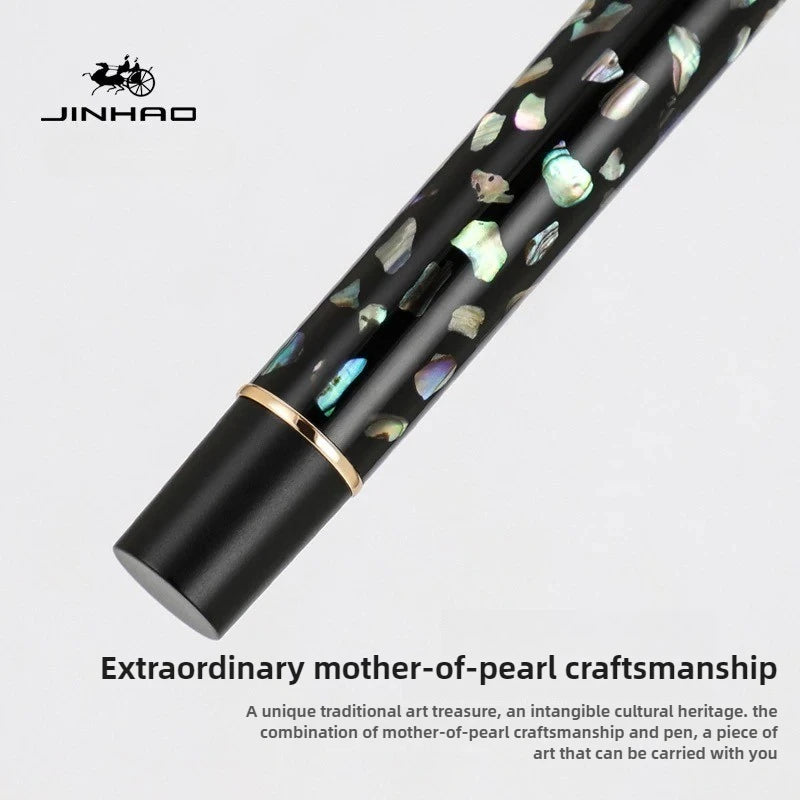 Jinhao 58 wood / scrimshaw fountain pen student f ef nib ink calligraphy stationery school office supplies
