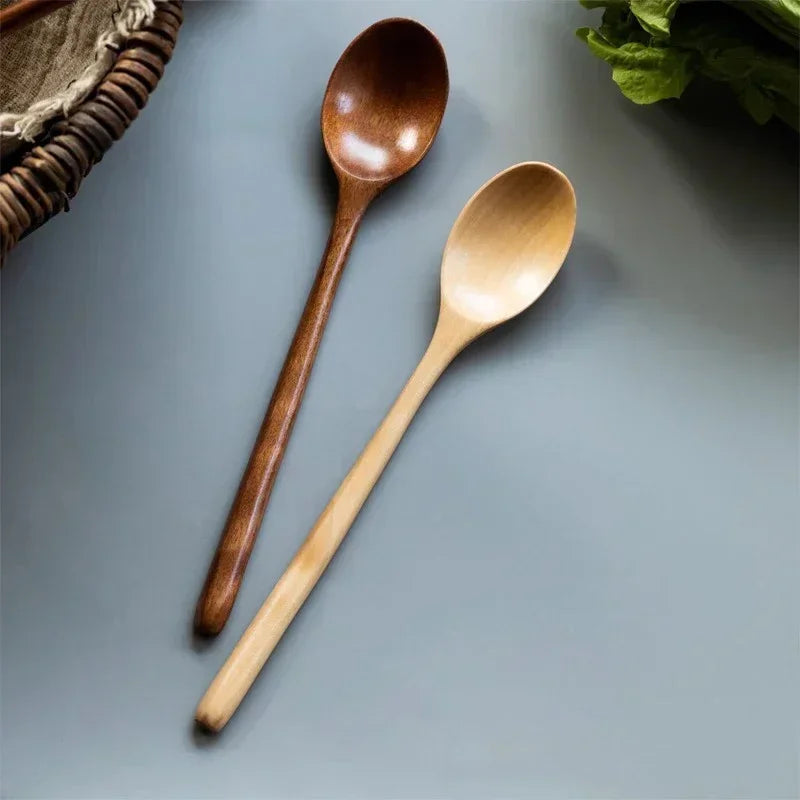 1/2pcs wooden spoon kitchen cooking utensil tools soup tea tableware catering tool coffee honey