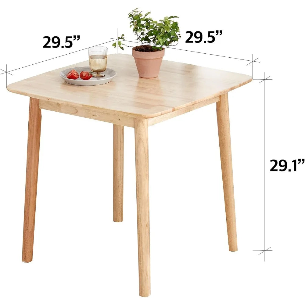 29.5’’ natural oak square wooden dining table malaysian suitable for kitchen desk - united states / natural oak