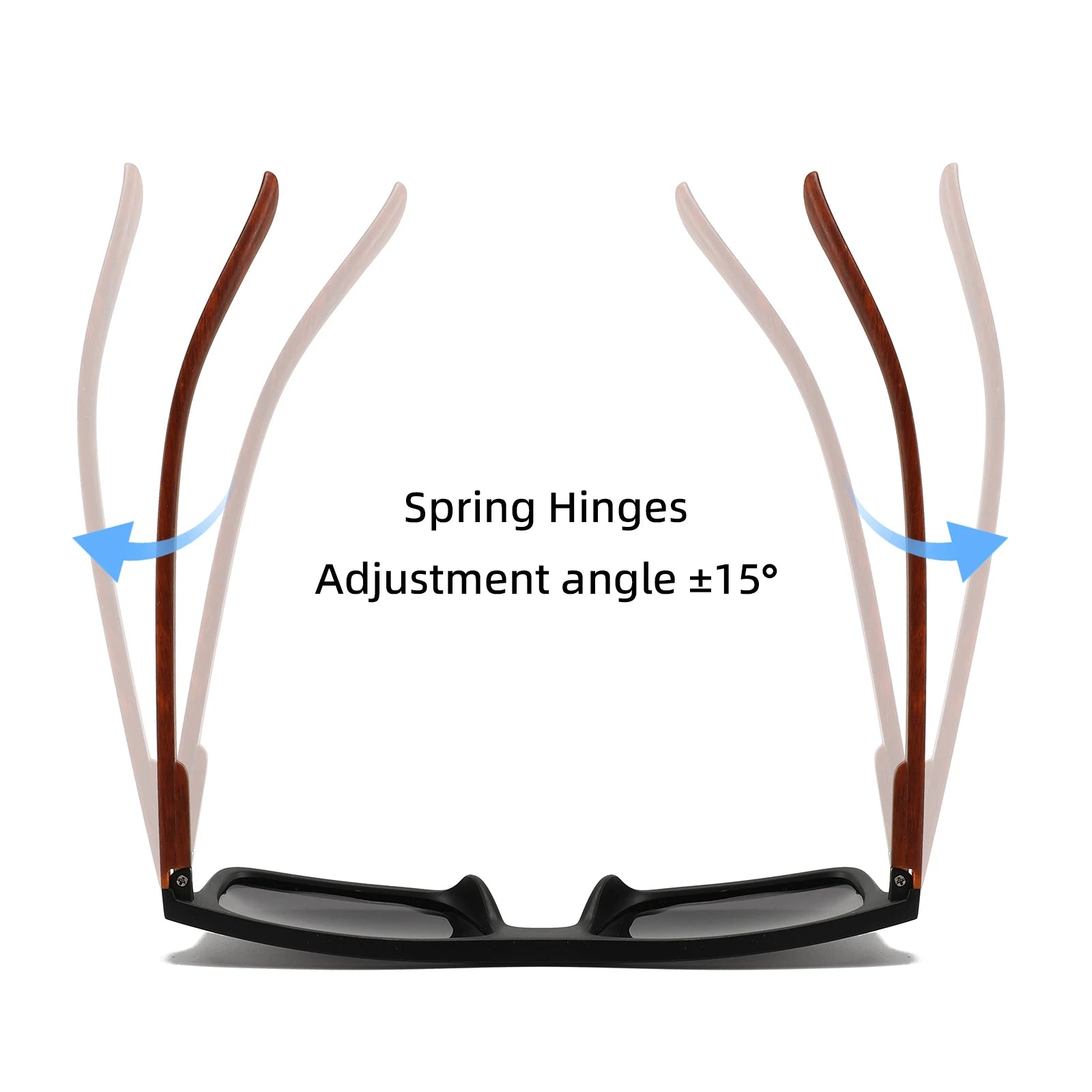 4pcs polarized retro square sunglasses - mahogany wood grain temples & spring hinges uv400 for driving/travel/outdoor