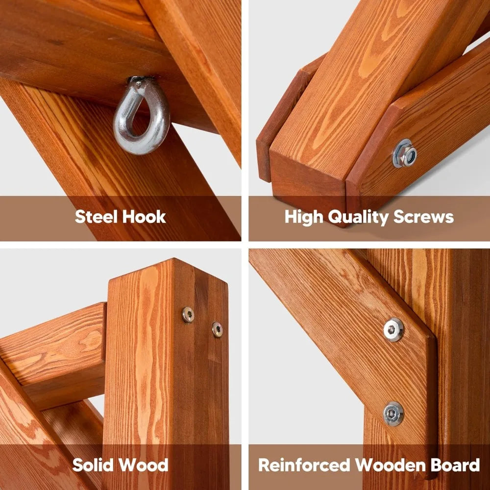 Heavy duty wooden swing frame for adults kids stable porch bench stand outdoor backyard 800 lbs capacity br - united